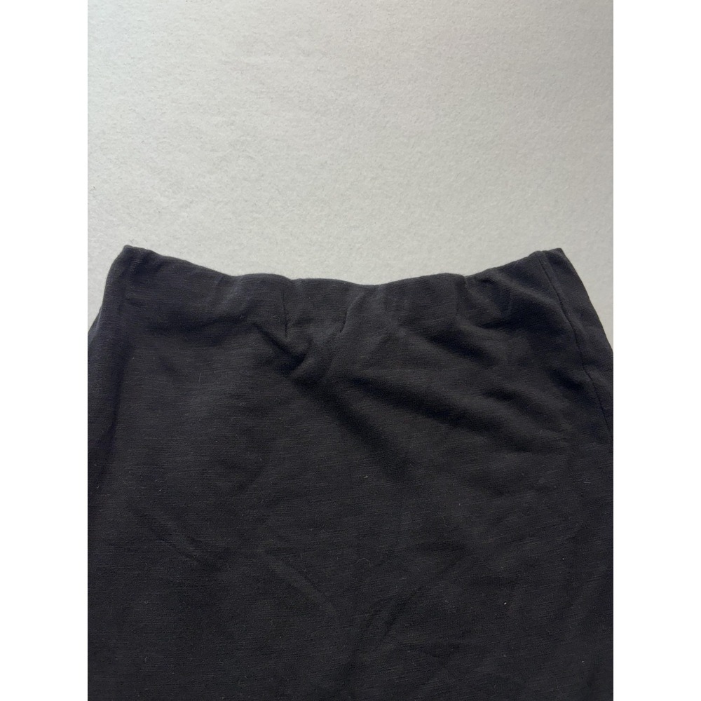 Monrow Skirt Womens 0 Black Jersey Asymmetric Layered Front Slit Mini Pull On - Picture 7 of 7